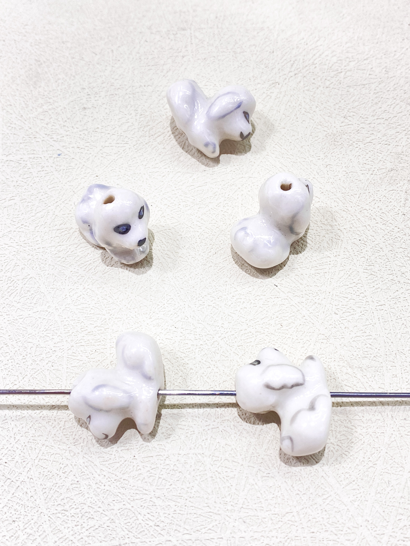 Small Ceramic Dog Hand-Painted Loose Beads Specification drawing