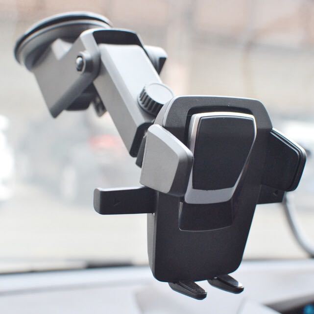 车载手机拉伸支架出风口汽车导航支架吸盘式仪表台自动锁伸缩支架详情14