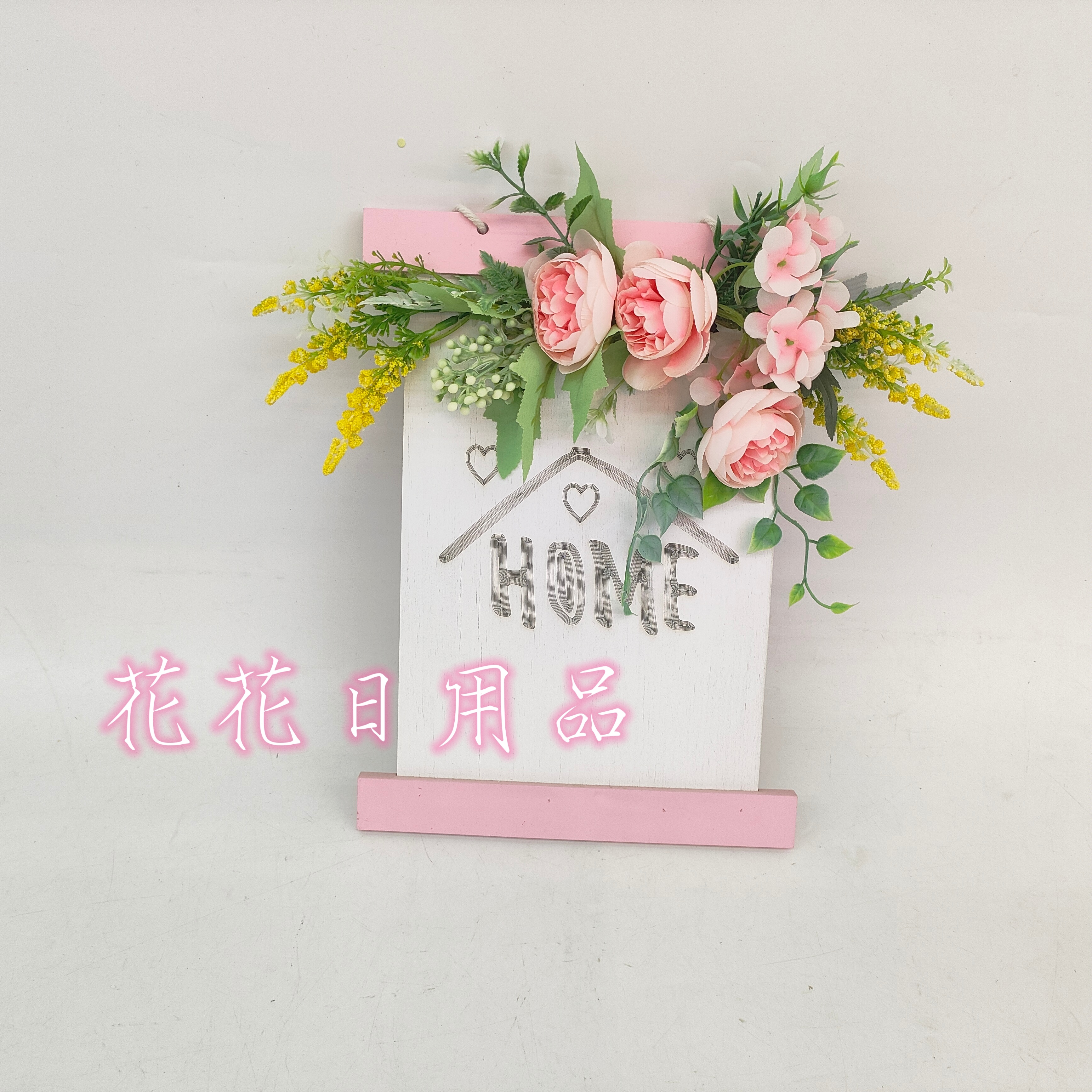 仿真花假花盆景壁挂木头盒大茶花苞摆件装饰品详情4