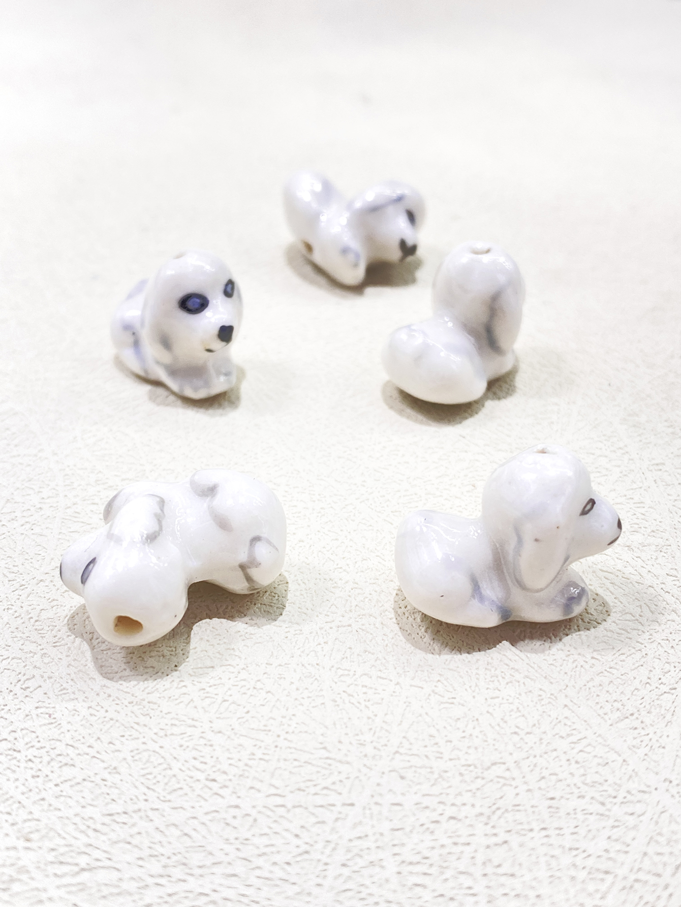 Small Ceramic Dog Hand-Painted Loose Beads details Picture