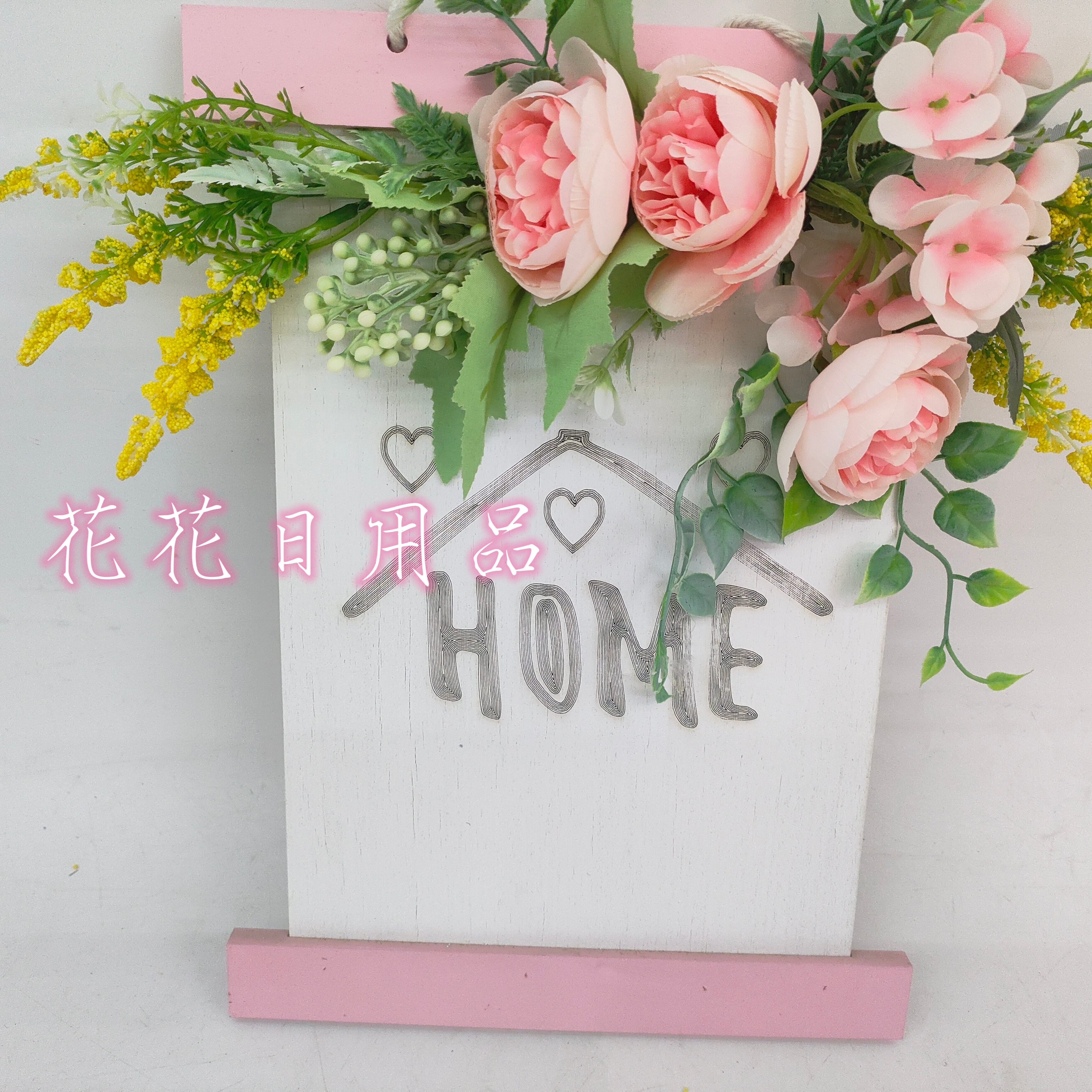 仿真花假花盆景壁挂木头盒大茶花苞摆件装饰品详情7