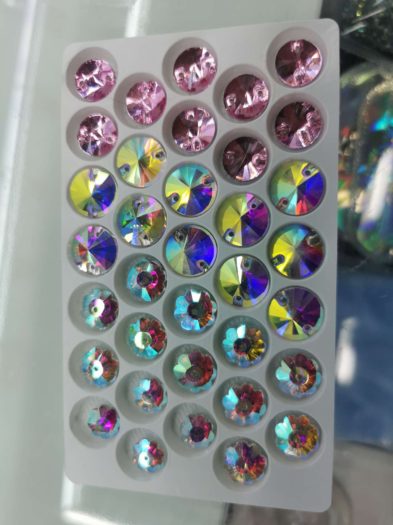 Fine Crystal Hand Sewn Drill