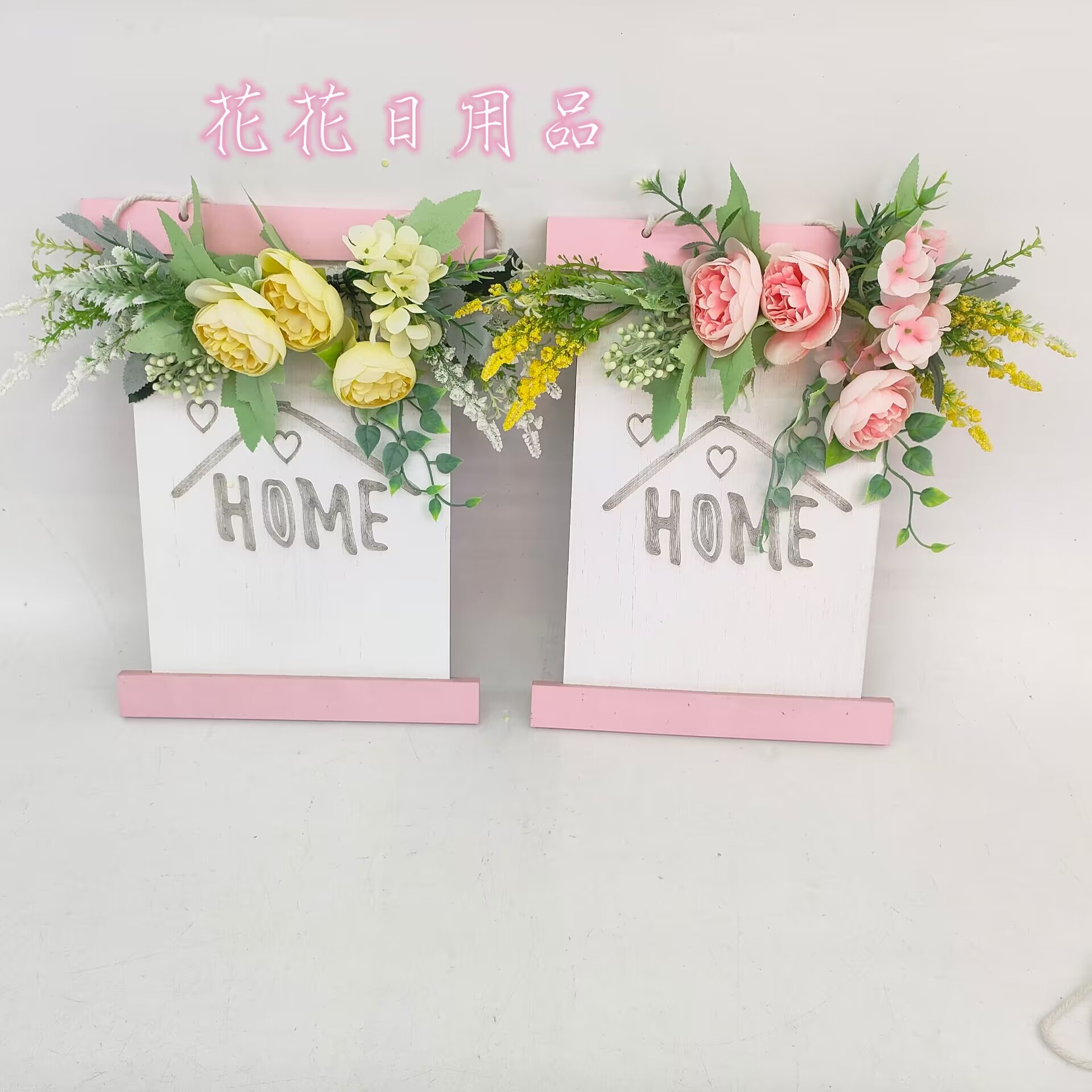 仿真花假花盆景壁挂木头盒大茶花苞摆件装饰品详情6