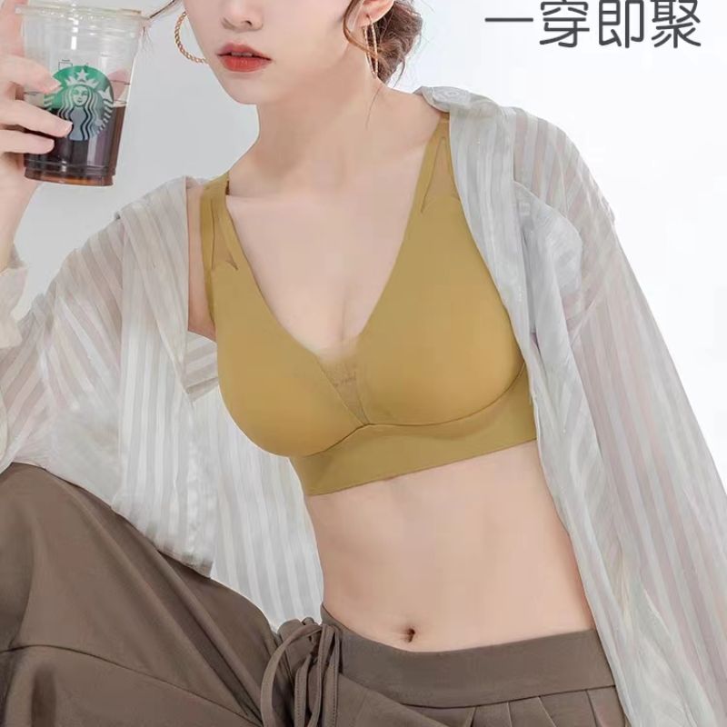 Dreamy red and pink underwear, seamless to show great beauty, backrest bra with chest pad, seamless, large size for sports details Picture