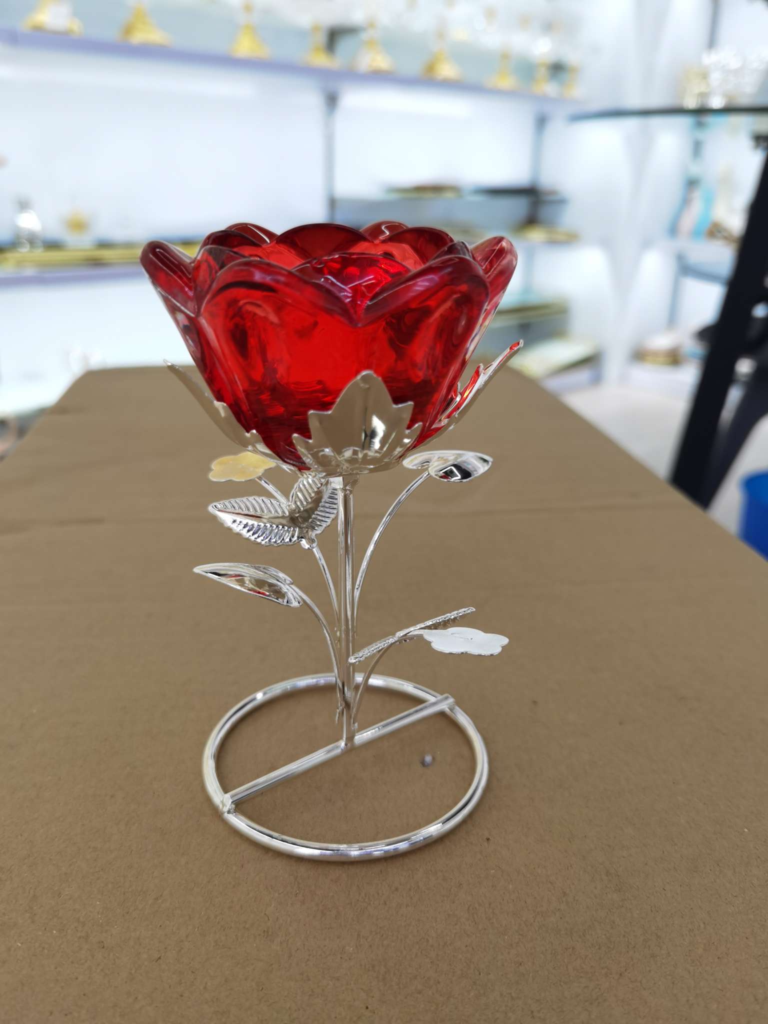 Iron frame glass candle holder thumbnail