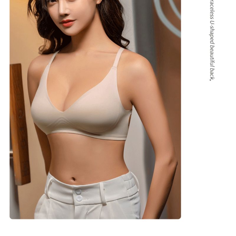 Dreamy red and pink, revealing back, U-shaped, beautiful back, outward-expanding bra, small breasts gathered together to show a large look, lace-in, seamless bra Application Scenario