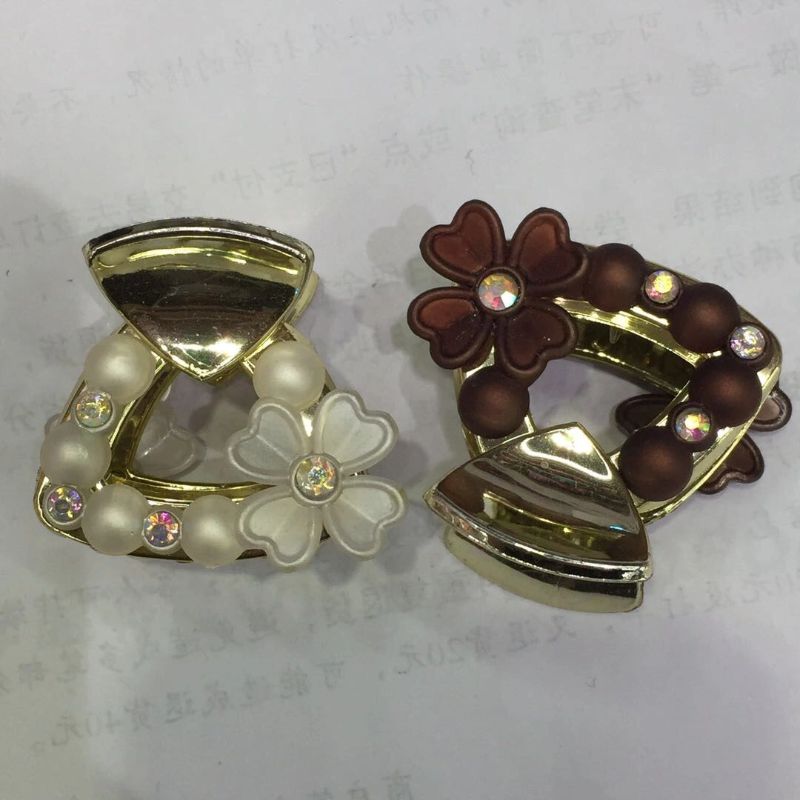 珍珠夹子韩国新款网红珍珠小花发夹半扎发抓夹边夹23图