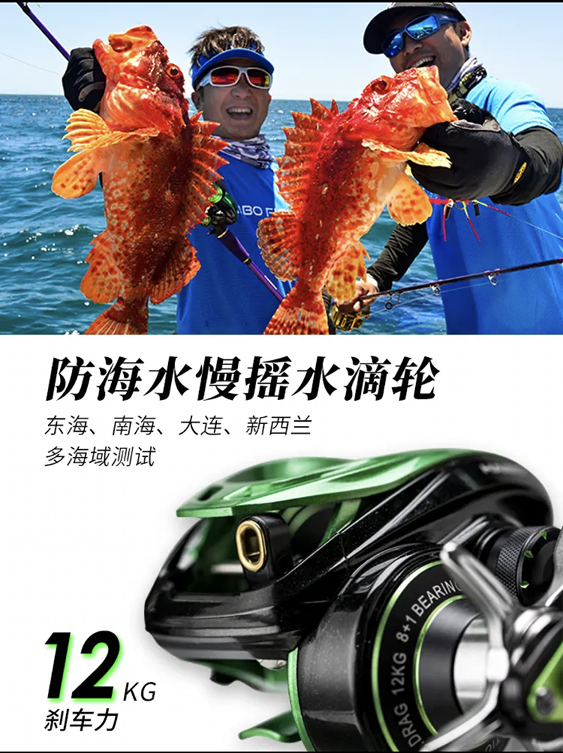 海伯VENOM毒液深海慢摇铁板轮水滴轮鱼线轮海钓路亚轮渔轮详情2