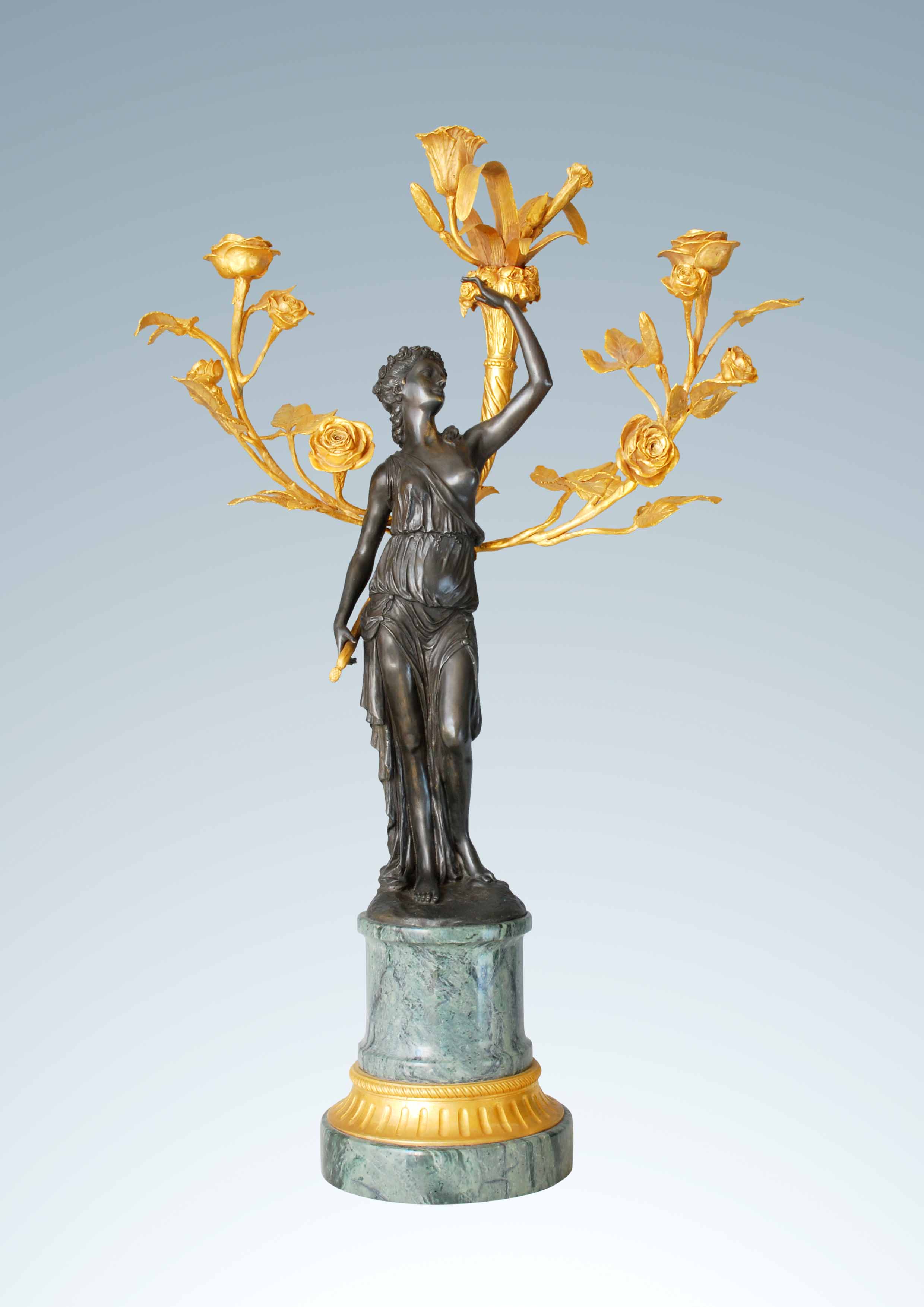 Copper Carving European Girl Candle Stand Office Home Living Room Indoor Copper Decoration Soft Decoration Products Modern Gift Giving Application Scenario