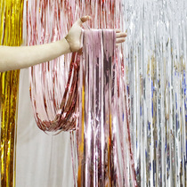 Rain curtain Christmas door curtain Birthday annual party stage decoration ribbon celebration party photo background wall props