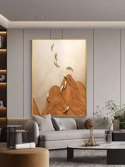 3D Three-Dimensional Nine Fish Picture Entrance Porch Decorative Painting Means A Good Modern Simple Living Room Hallway Senior Sense Hanging Painting