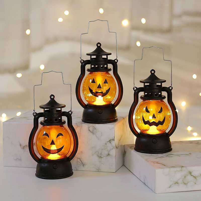 Halloween pumpkin lantern children portable kindergarten performance led lighting decoration atmosphere scene decoration thumbnail