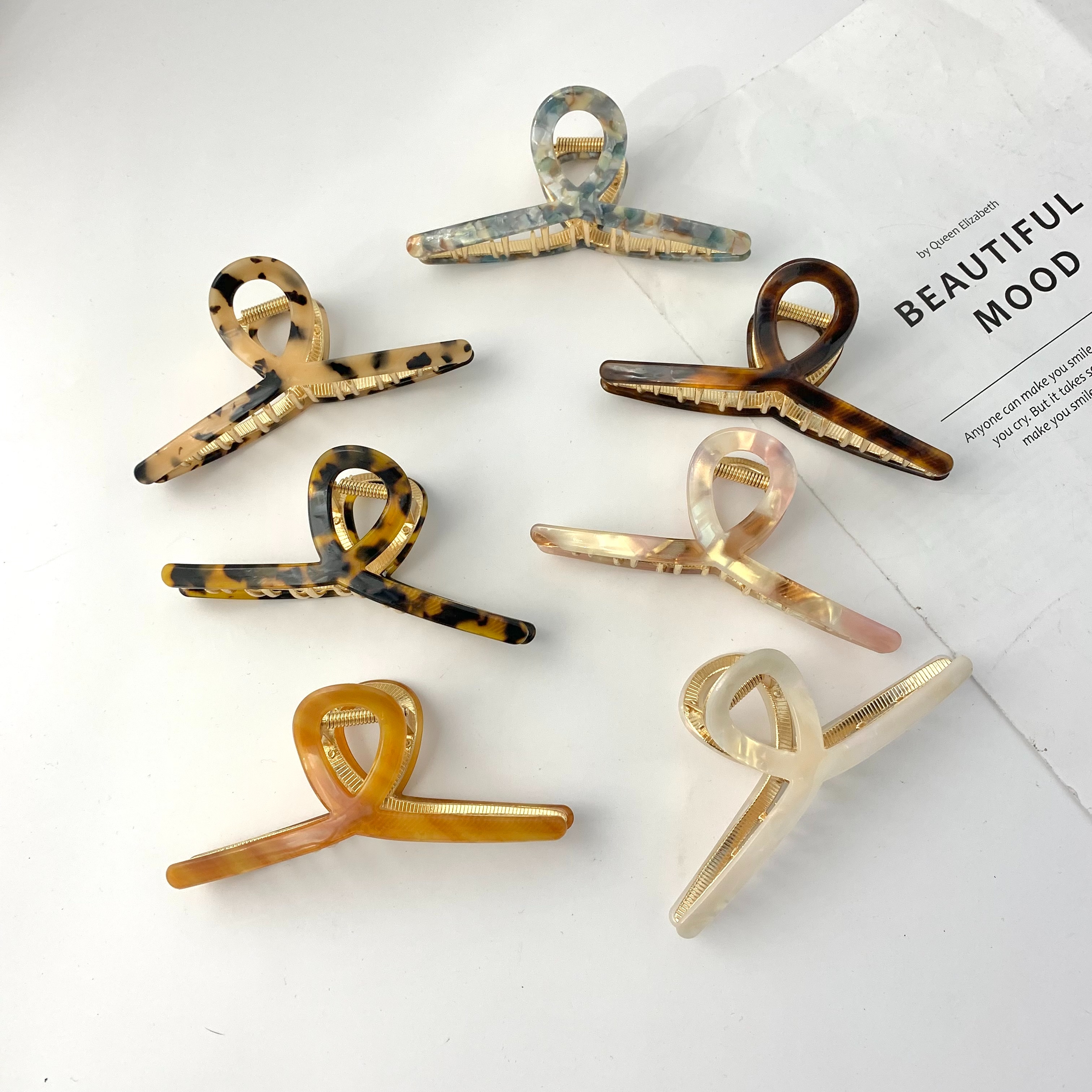 Coat Hanger Acetic Acid Large 11.5Cm Shark Clip Cross Alloy Hair Grab Clip Accessories Wholesale full figure