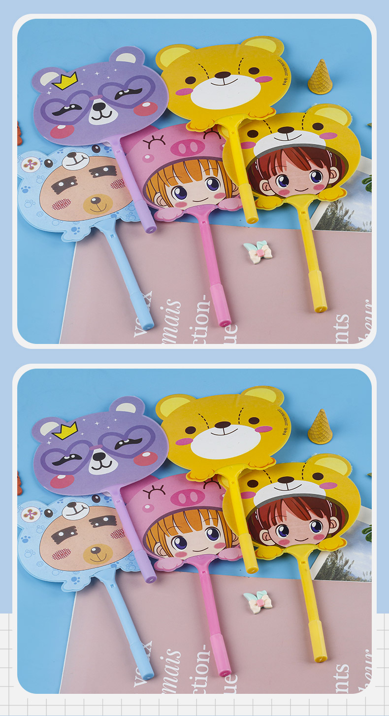 Versión coreana nuevo multicolor creativo papelería dibujos animados animal fruta adorable fan forma bullet tip set bolígrafo pic 7