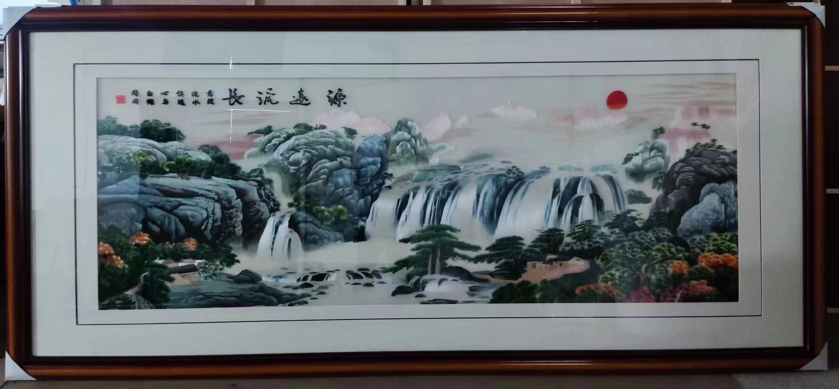 280*120 Extra Large Size Three-Dimensional Embroidery Decorative Painting Application Scenario