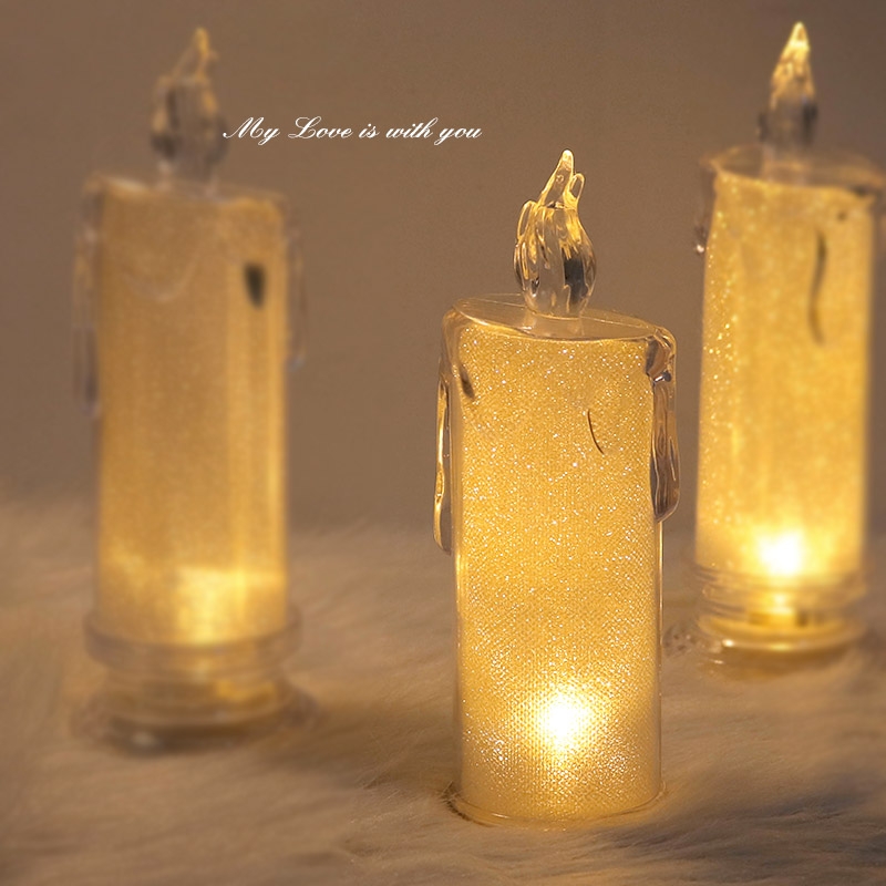 Bed led night light cute girl heart bedroom sleep light dormitory lighting simulation candle atmosphere decorative lights thumbnail