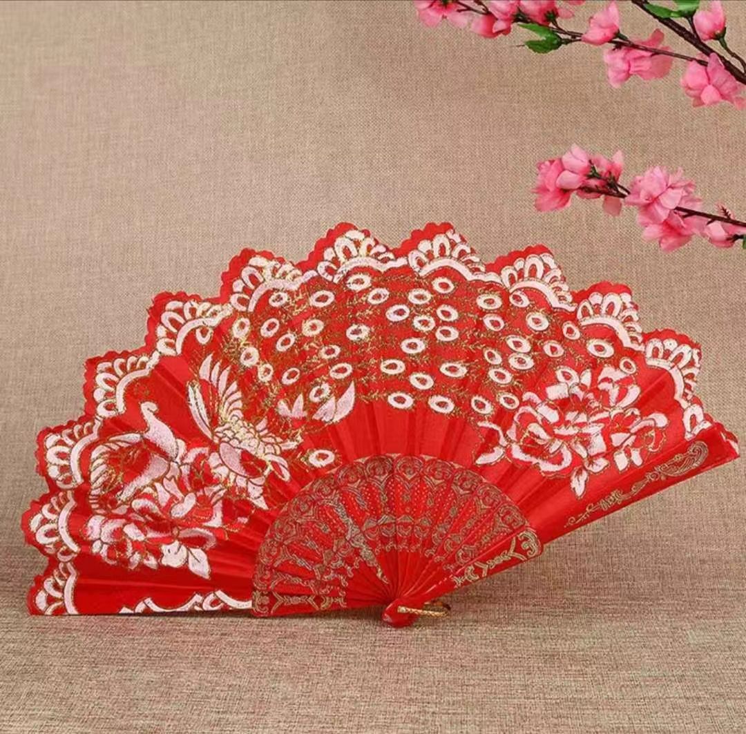 风宝棠孔雀中国风古风扇古典扇子中国风舞蹈扇蹦迪扇汉服夏季绢布礼品扇详情4