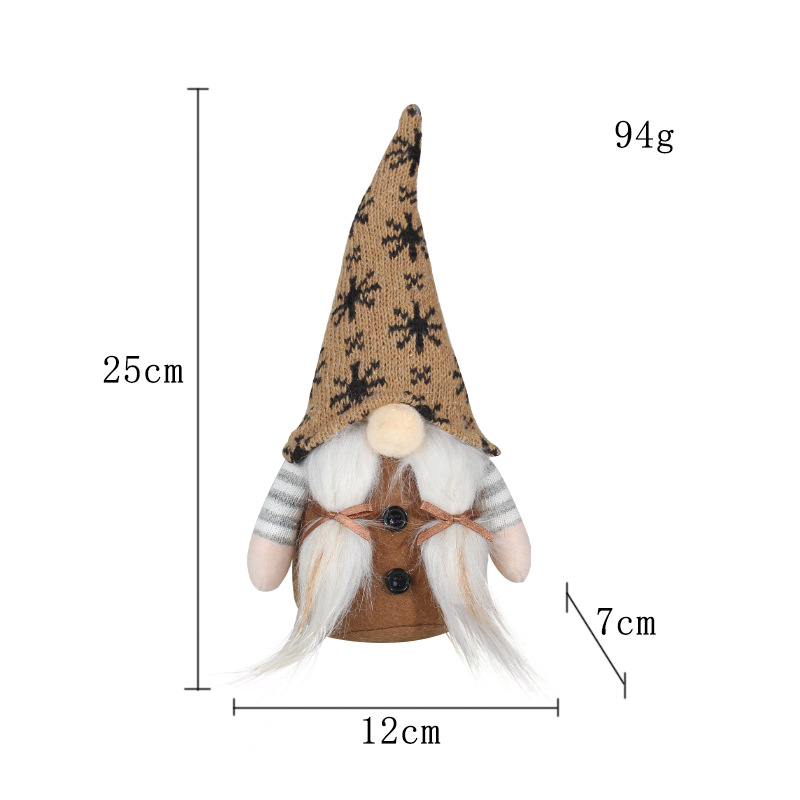 Christmas Decorations Rudolph Doll Knitted Snowflake Hat Faceless Doll Item Picture
