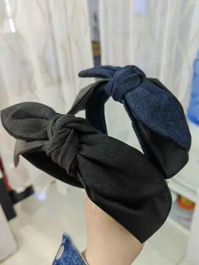 Plaid Bow Headband Vintage Lace Pearl Headband Face Press Headband Headband For Women 601