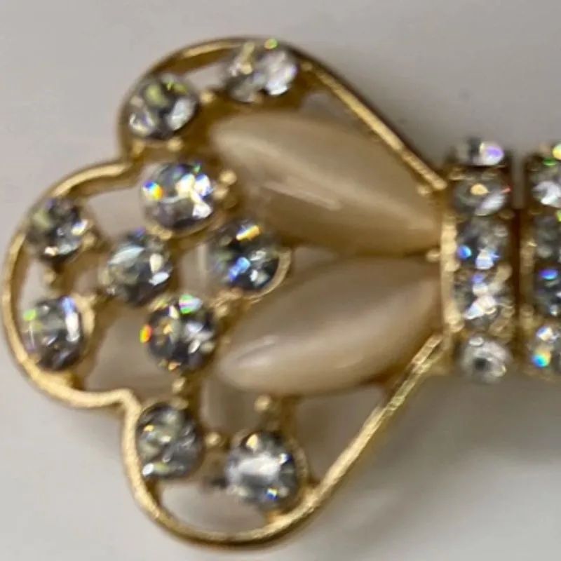 15# Factory Direct Metal Clothing Accessories New Diamond-Inlaid Mink Fur Buckle Alloy Rhinester Decorative Button Specification drawing