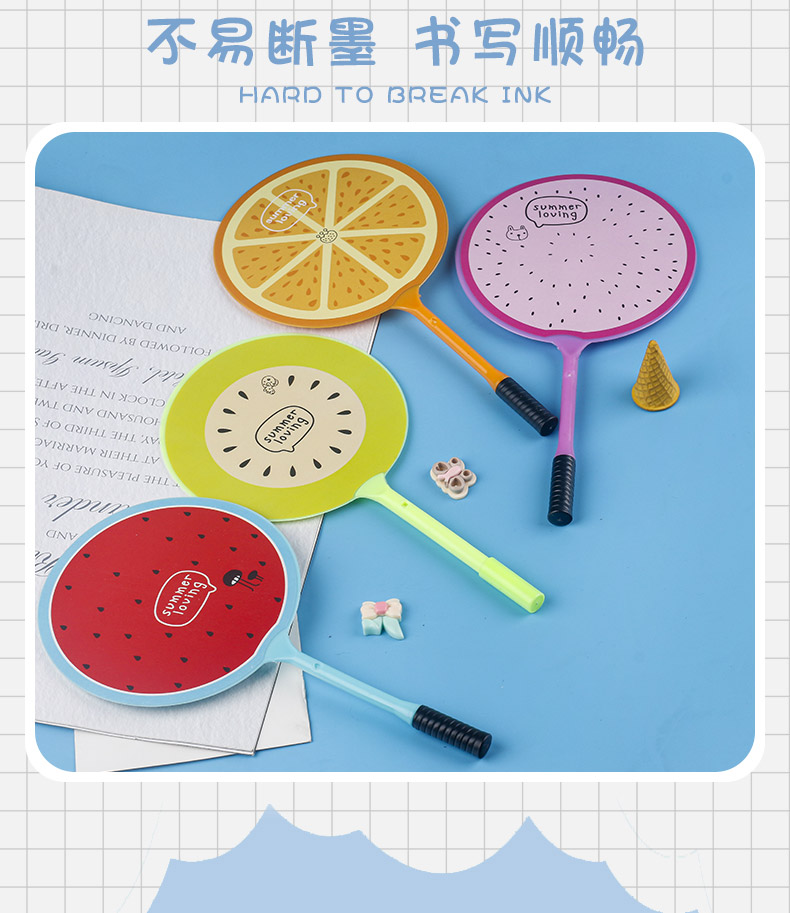 Versión coreana nuevo multicolor creativo papelería dibujos animados animal fruta adorable fan forma bullet tip set bolígrafo pic 5