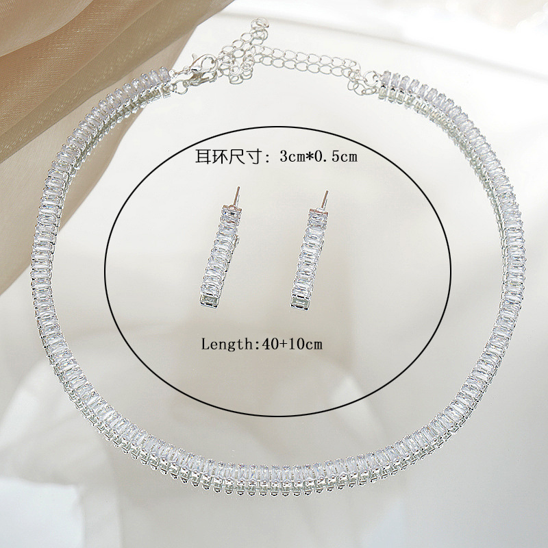 跨境电商锆石项链女款气质高级感百搭项饰镶钻饰品精致优雅项圈工厂直销