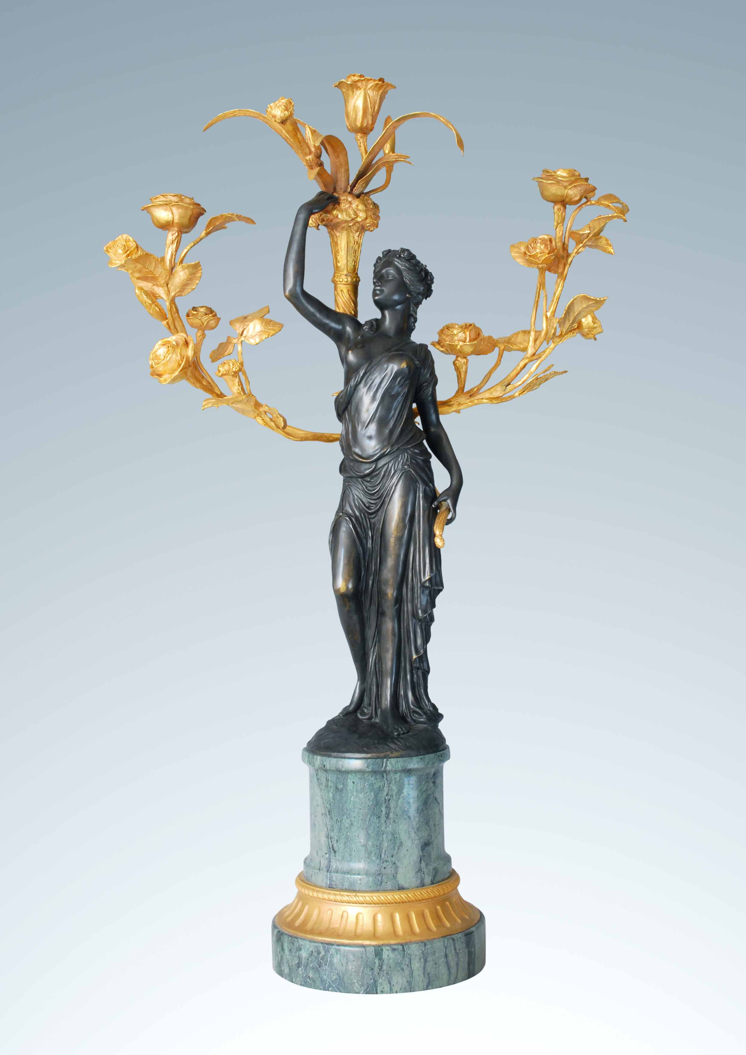 Copper Carving European Girl Candle Stand Office Home Living Room Indoor Copper Decoration Soft Decoration Products Modern Gift Giving Specification drawing