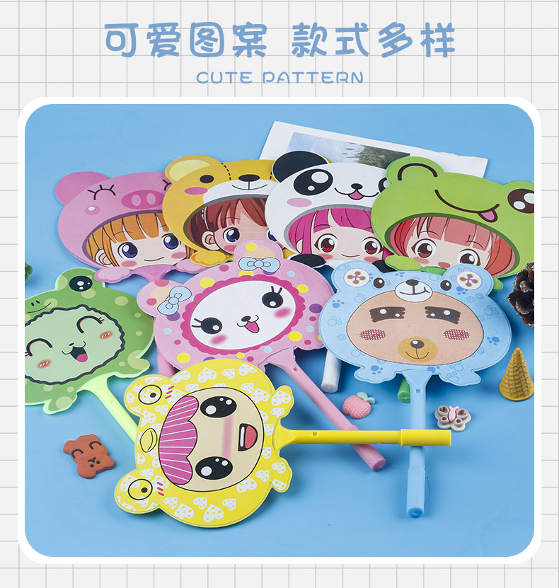 Versión coreana nuevo multicolor creativo papelería dibujos animados animal fruta adorable fan forma bullet tip set bolígrafo pic 4