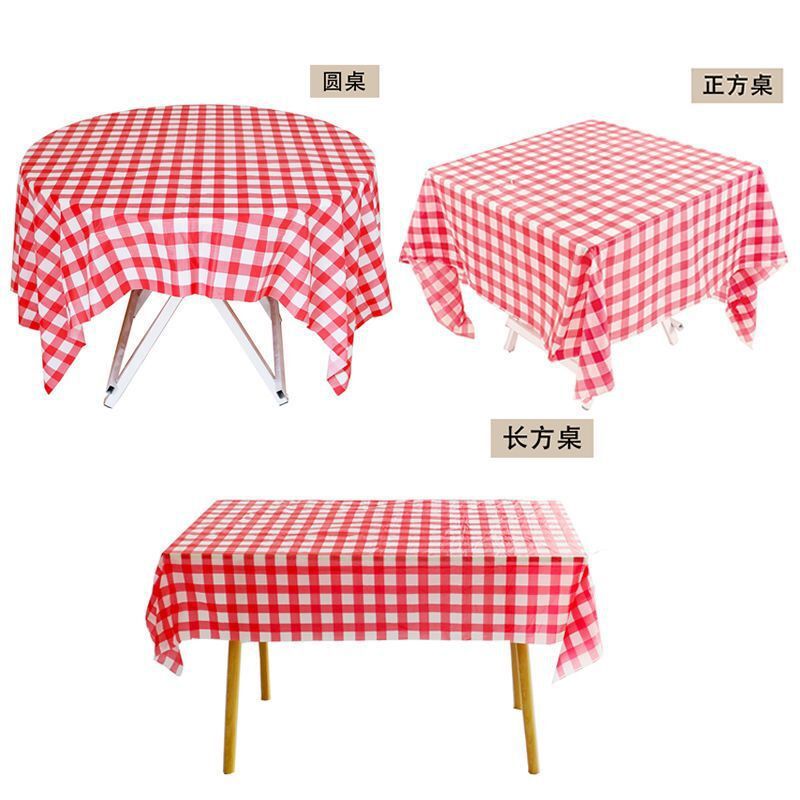 Classic Red Tablecloth Square Table Round Table Universal Plastic Tablecloth