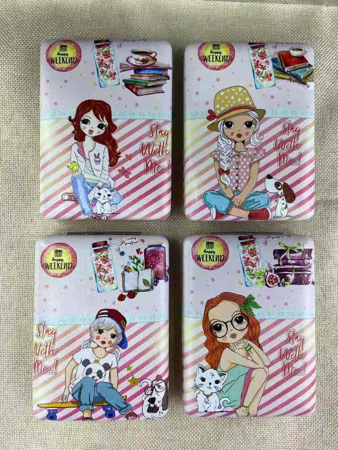 Bread Mirror Double Fold Makeup Mirror Cartoon Mirror Pocket Mirror Can Be Customized details Picture