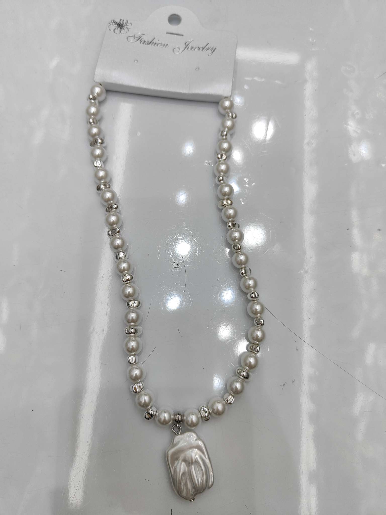 Imitation pearl necklace black gallstone popular jewelry thumbnail