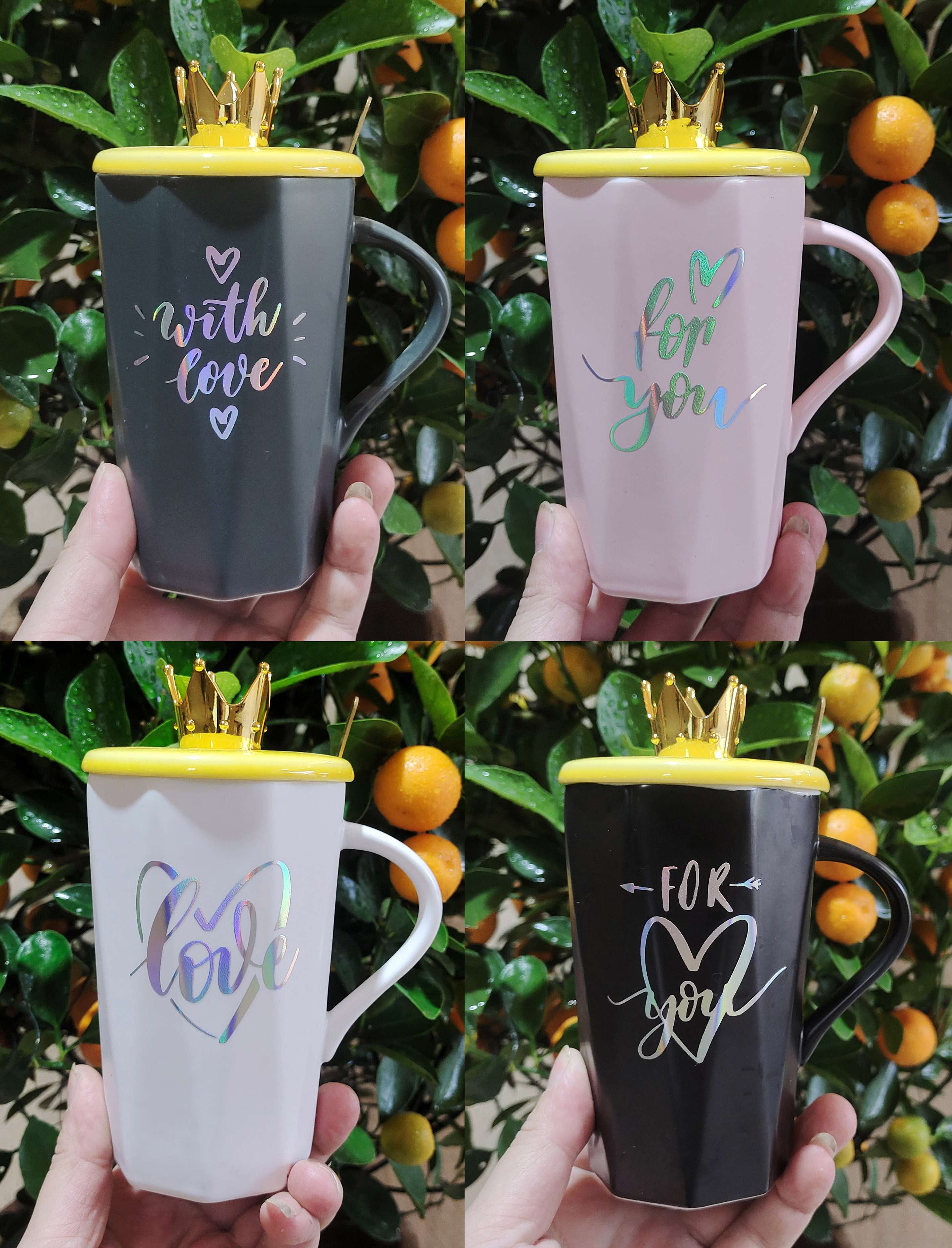 Office Water High Appearance Horizontal Wind Ceramic Mug Cartoon Pattern Ceramic Cup Home Milk Cup Water Cup Student Cup Gift Cup With Gift Cup Lid Spoon Specification drawing