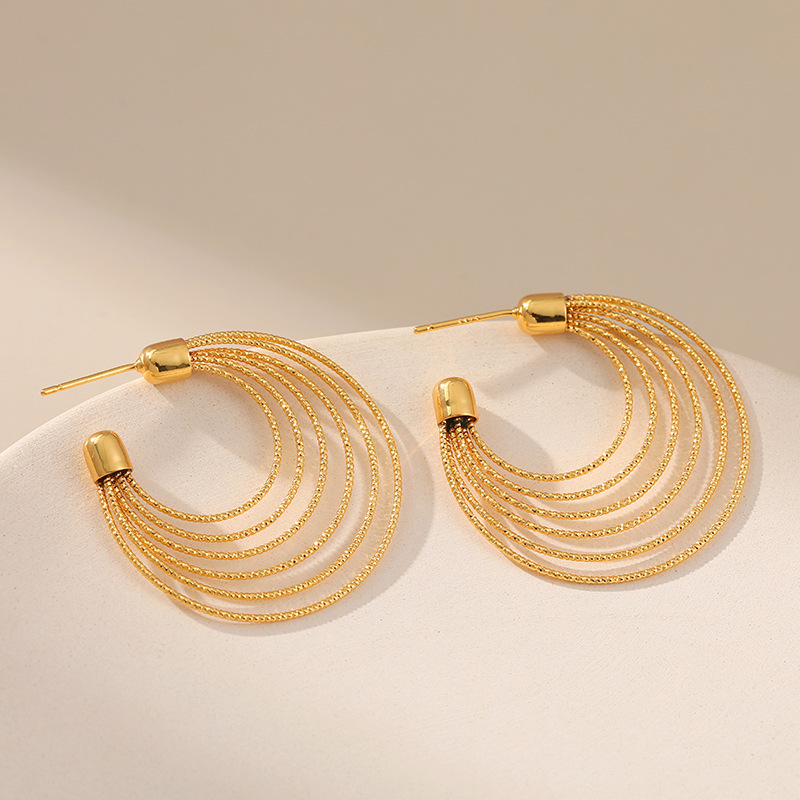 C-Shaped Multi-Thread Earrings