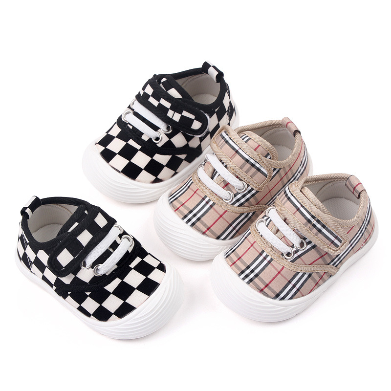 1-3 years old canvas shoes fashion plaid board shoes children's casual shoes