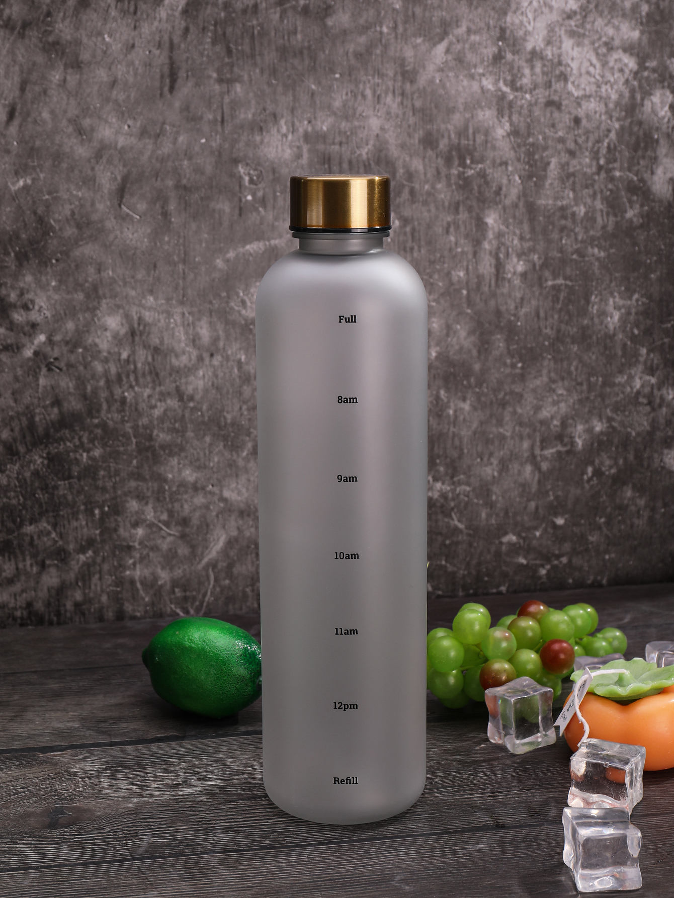 1L Europe and the United States small mouth portable water cup fashion frosted gray electric gold-plated cover sports plastic cup Amazon hot sale thumbnail