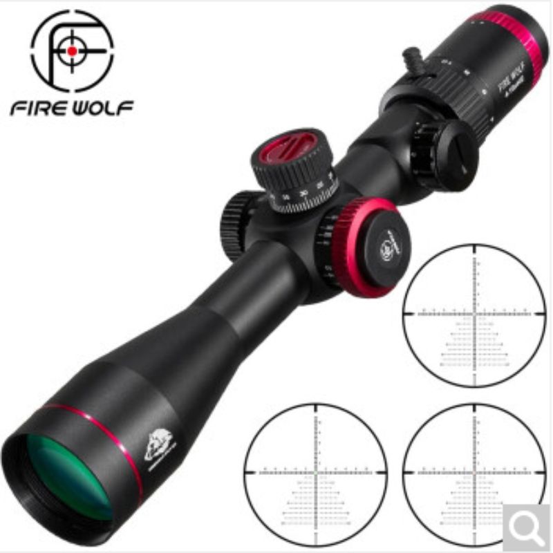 330093 火狼4-16X44带灯广角薄壁前置带锁瞄光学分化版十字