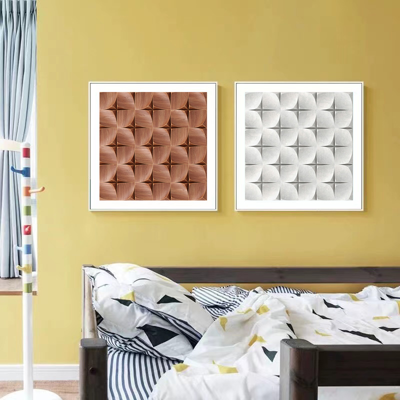 Modern Simple Style Diptych Light Luxury Abstract Hanging Picture Cartoon Character Background Living Room Sofa Dining Room Porch Background Wall Decoration Mural Specification drawing