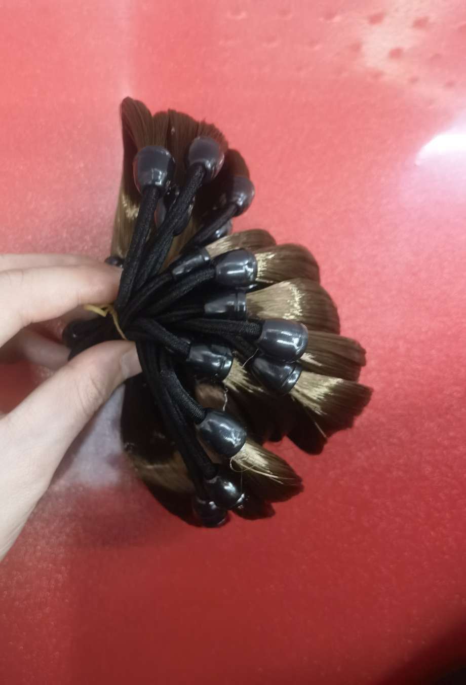 35G Cute Fat Toot Donut Series Colorful Ponytail 8 Head Loop Hair Accessories Specification drawing