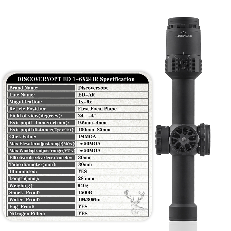 DISCOVERY ED-AR 1-6X24IR FFP 2022 New Speed-Aiming Front Telescope pic 3