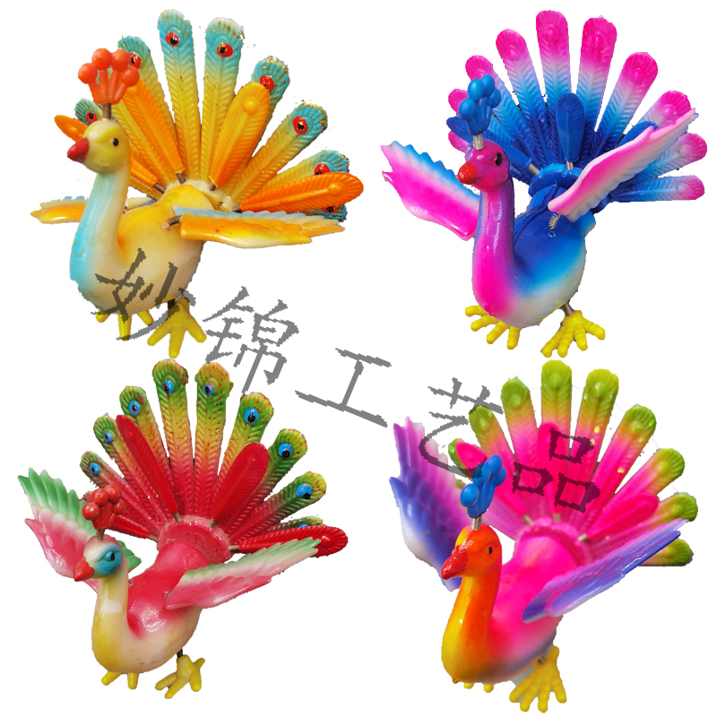 3D three-dimensional color plastic 4-inch peacock refrigerator sticker Creative home background decoration arts and crafts ornaments thumbnail