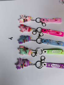 Keychain pendant, silicone leather cord