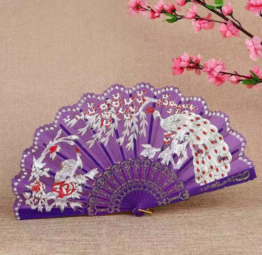 风宝棠孔雀中国风古风扇古典扇子中国风舞蹈扇蹦迪扇汉服夏季绢布礼品扇详情3