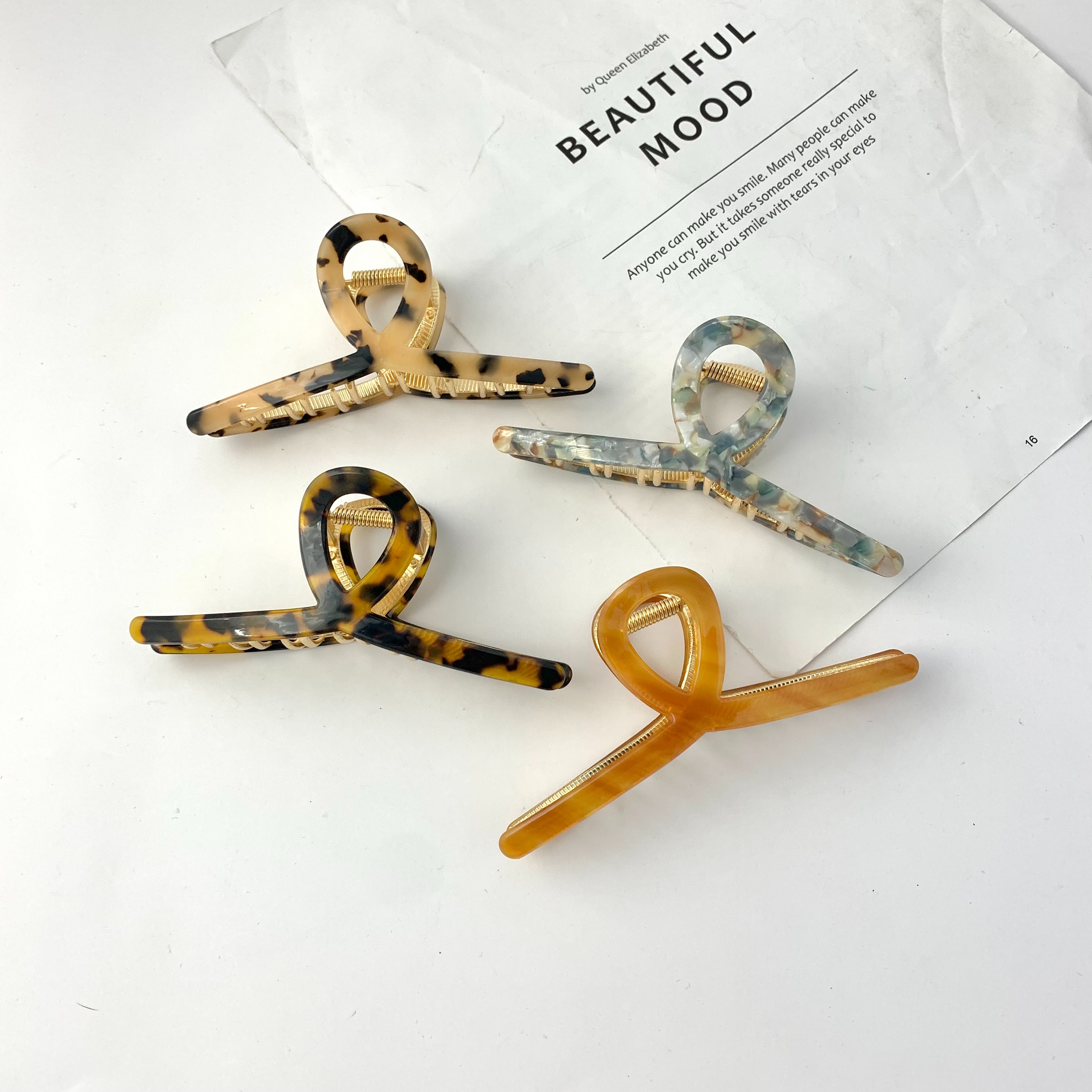 Coat Hanger Acetic Acid Large 11.5Cm Shark Clip Cross Alloy Hair Grab Clip Accessories Wholesale details Picture