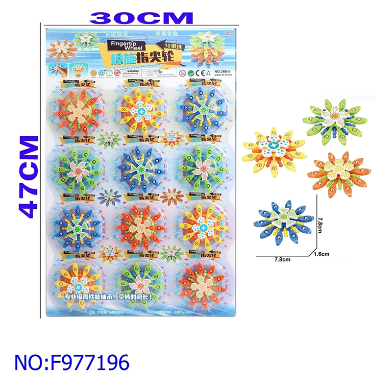 跨境外贸地摊商场批发爆旅指尖轮手指陀螺12个装，解压玩具 工厂直销义乌玩具批发