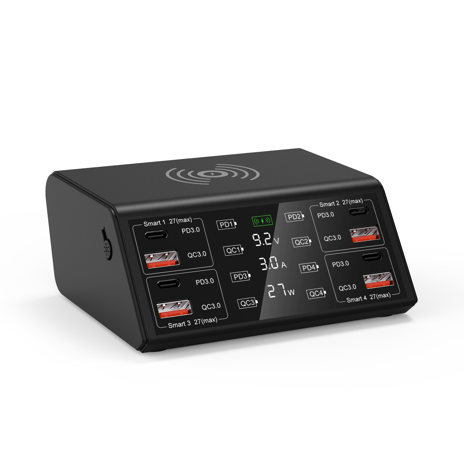 وتشحن عدة أجهزة من أجهزة الشحن الذكي من طراز USB بجهاز شحن لاسلكي من طراز 15W وملئ لاسلكي من طراز PD بسرعة QC3.0 بسرعة 2.4 أ pic 16
