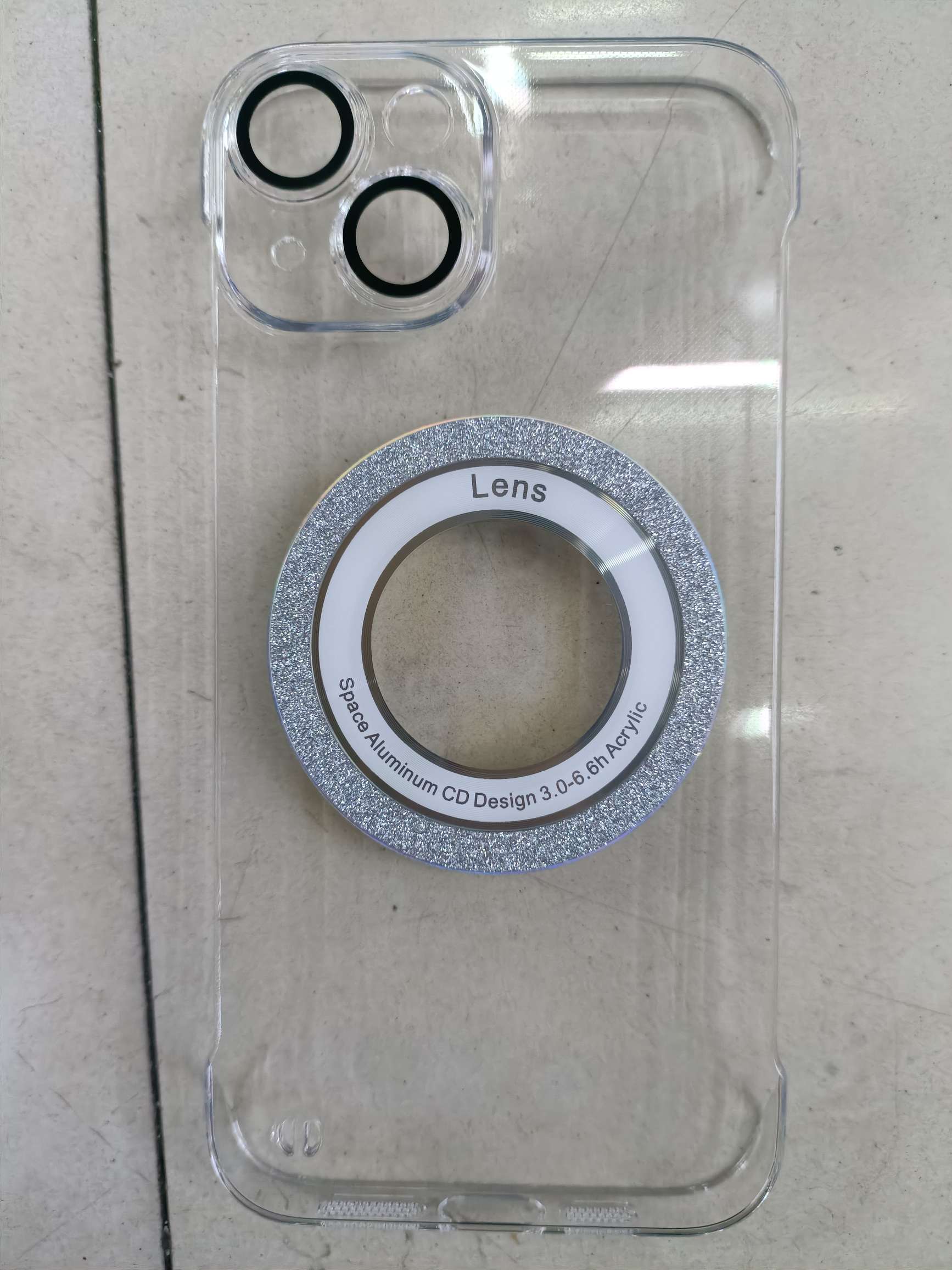 Glitter ring lens film bottom dust-free PC shell