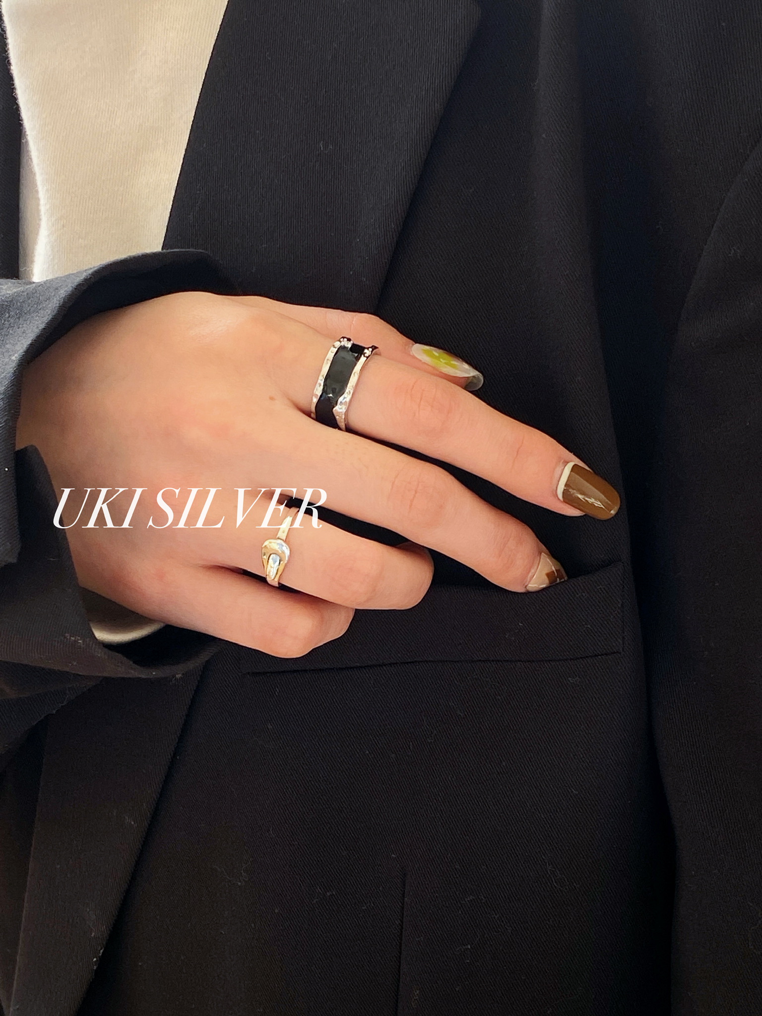 S925 Full Body Sterling Silver With Zirconium Open Ring Silver Support Silver Jewelry Specification drawing