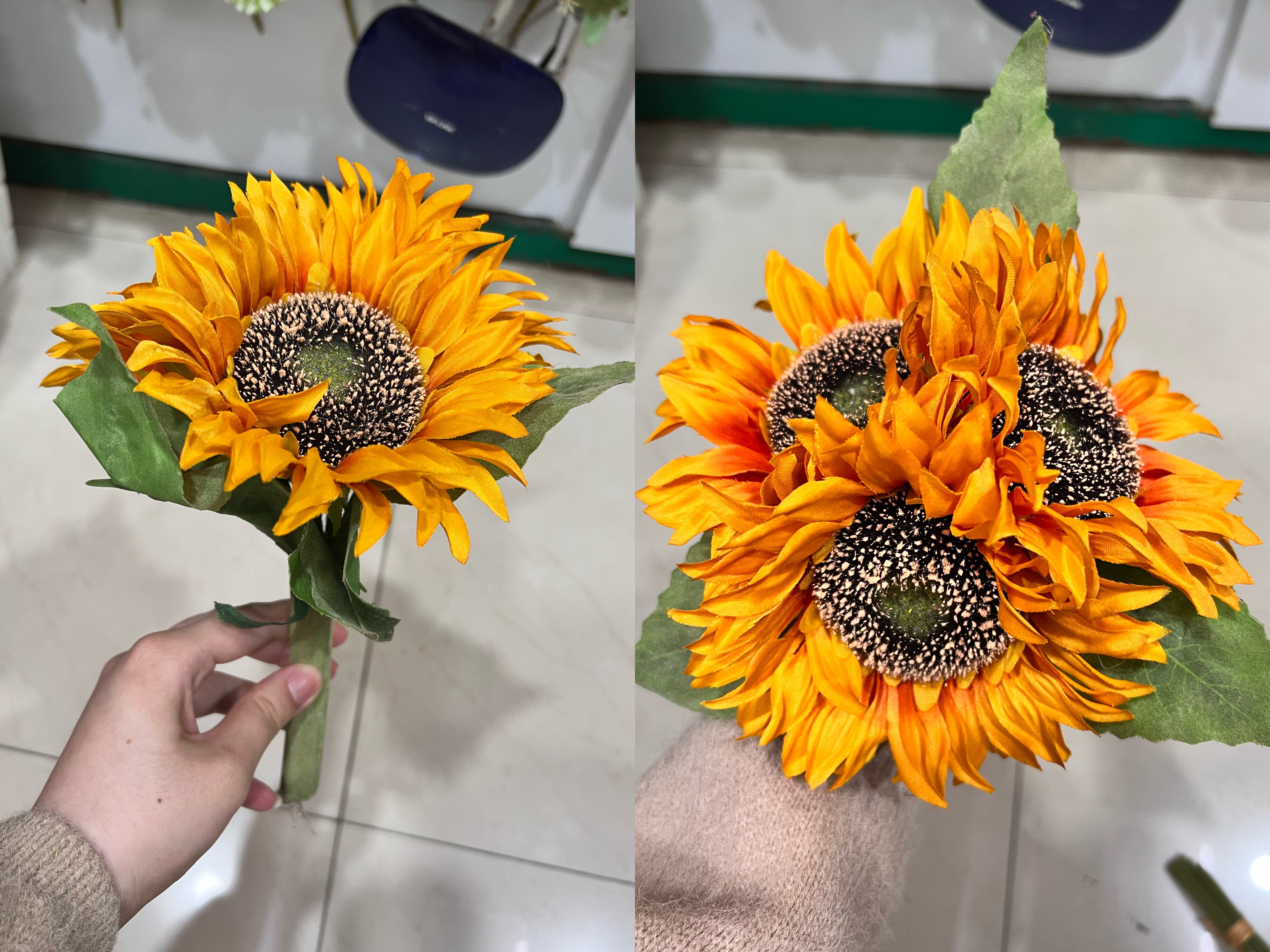 人造花/仿贝花/仿真花女2022森系/仿真花杆/花杆铁丝白底实物图