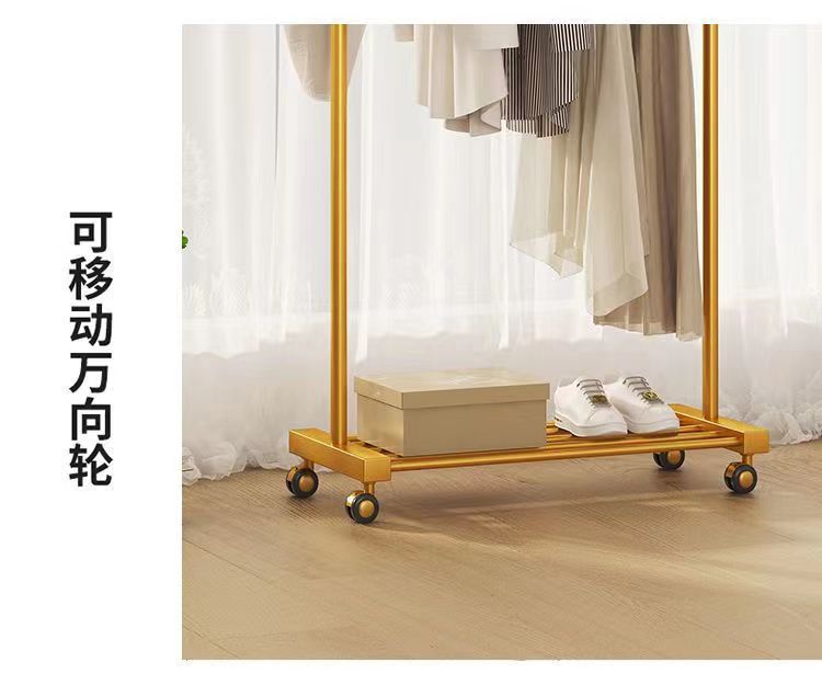 衣帽架带轮可移动落地卧室挂衣架家用简易客厅多功能收纳衣服架子详情5