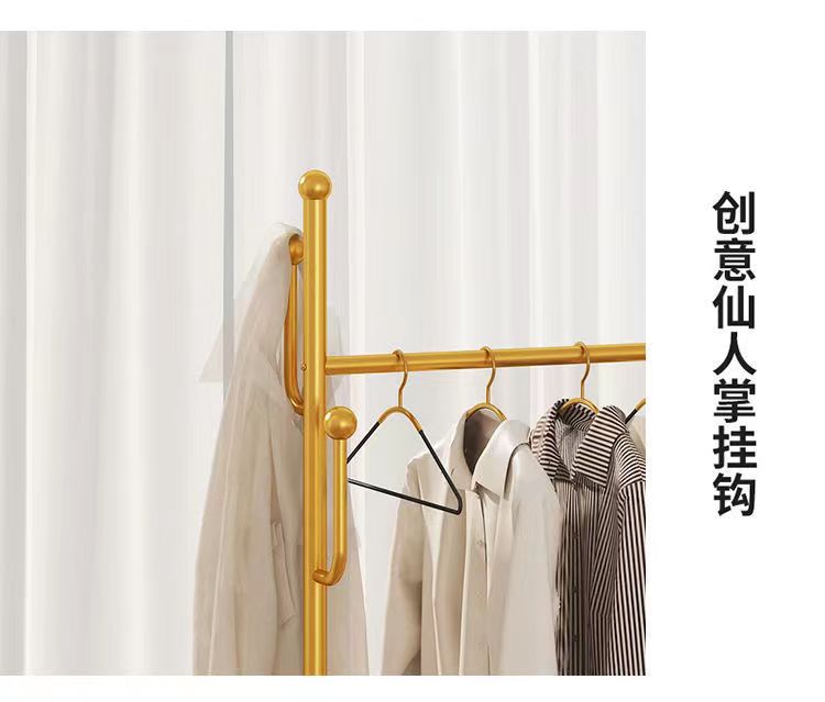 衣帽架带轮可移动落地卧室挂衣架家用简易客厅多功能收纳衣服架子详情4